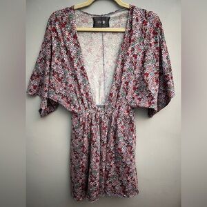 Reformation Red and Black Floral Mini Dress